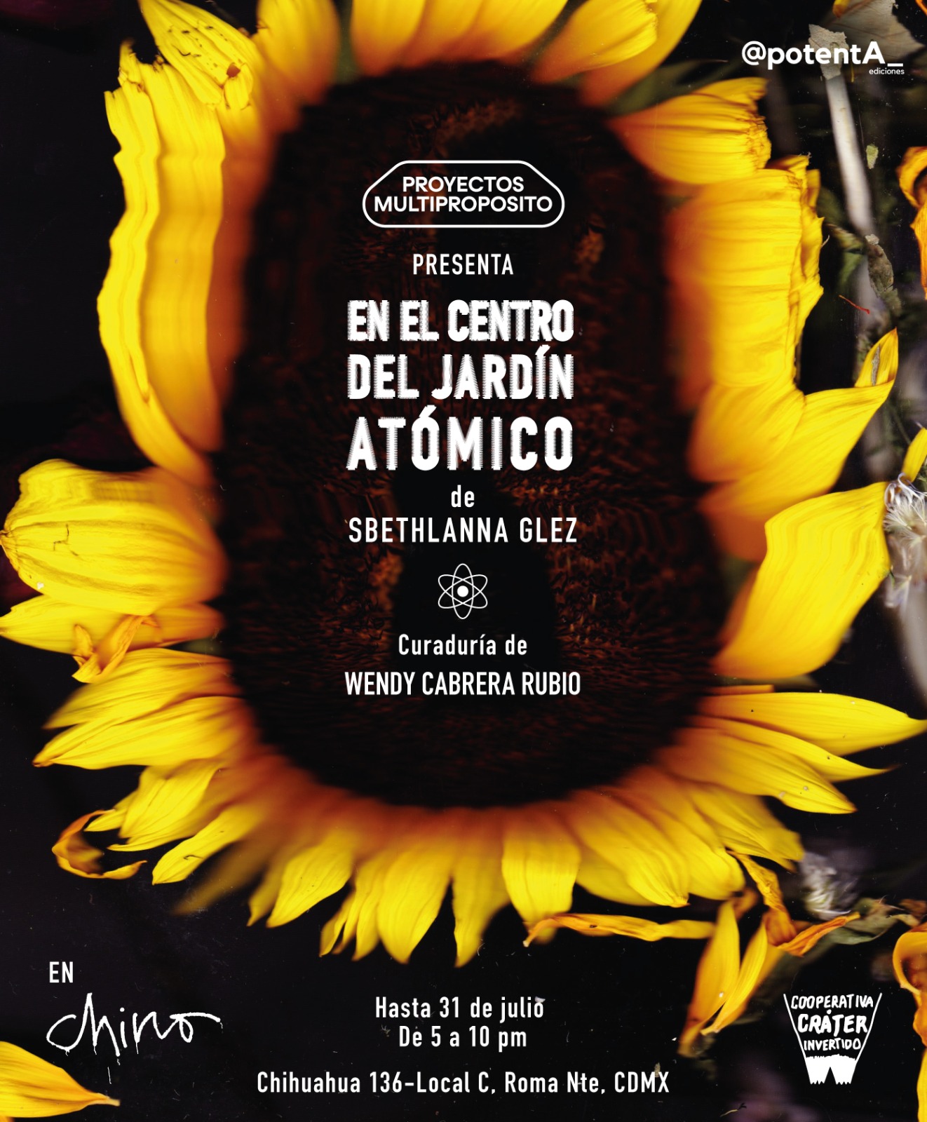 Flyer de En el centro del Jardín atómico, de Sbethlanna Glez