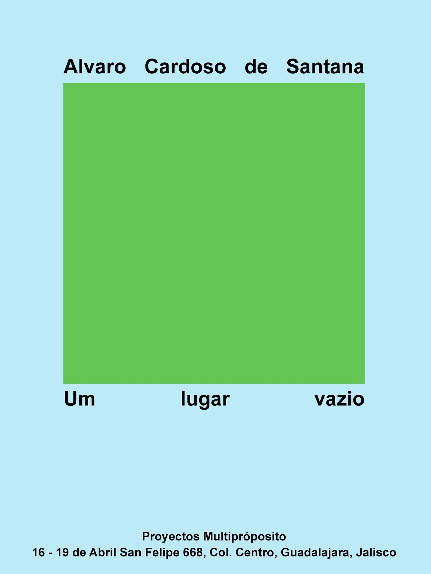 Flyer de Um lugar vazio, de Álvaro Cardoso de Santana